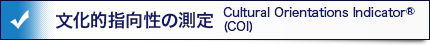文化的指向性の測定　Cultural Orientations Indicator&reg;（COI）