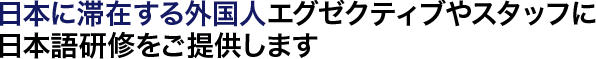 日本に滞在する外国人エグゼクティブやスタッフに日本語研修をご提供します
